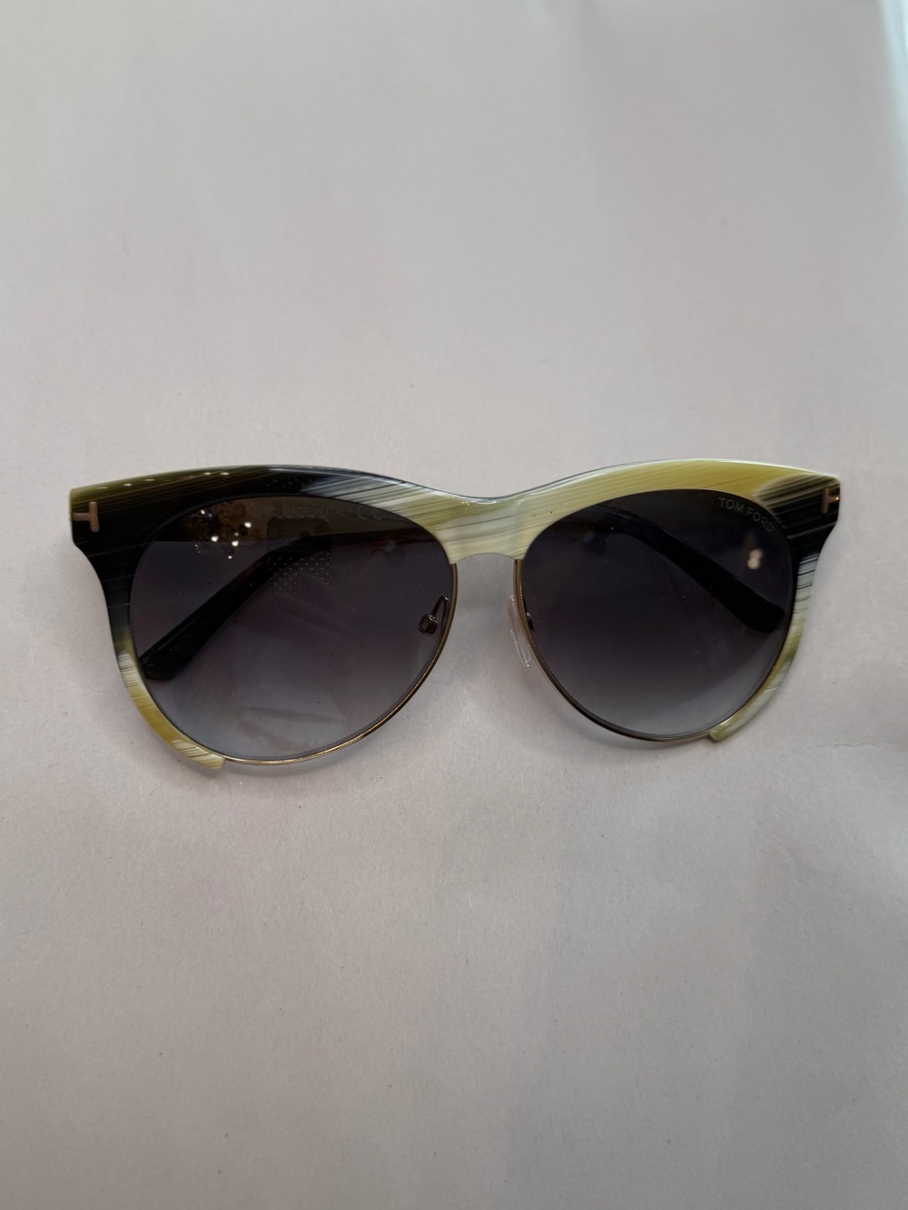 Tom Ford Women's Olive and Black Gradient Cat-Eye Sunglasses